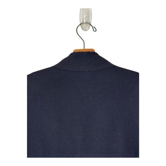 Marni Coat Women 4 Navy Blue Wool Full Zip Patchwork Raw Seams Jacket Outdoor - Picture 4 of 13